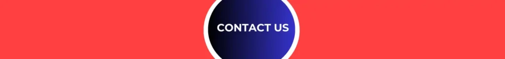 "Contact Us" text on a red background with a blue and white circular center.